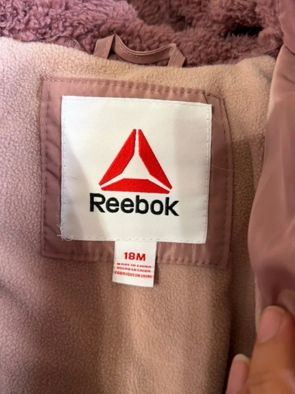 Reebok Kids' Dusty Rose & Mauve Hooded Puffer Jacket